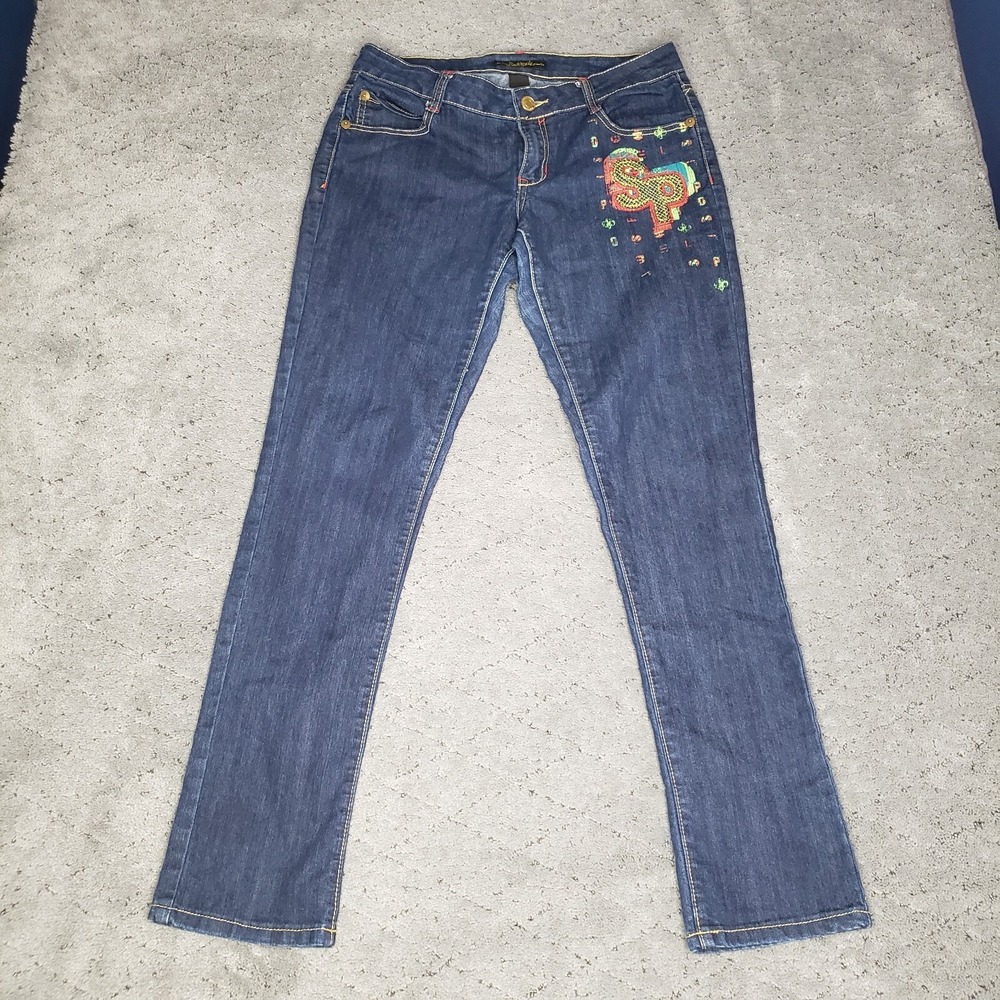 Southpole Jeans Womens 9 Blue Denim Low Rise Straight Leg Hip Hop Streetwear